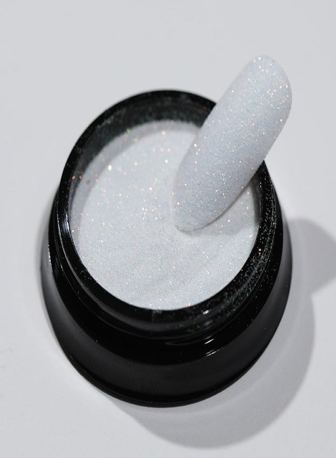 Bellecrey 0.2mm White Fine Ultra Fine Nail Paillette Powder Festival Nail Art Glitters Iridescent Dust White Sequins Shiny Nail Pigment for Nail Art Resin DIY Decorations - Image 1
