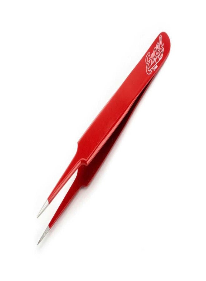 Excel Straight Point Tweezer, Red