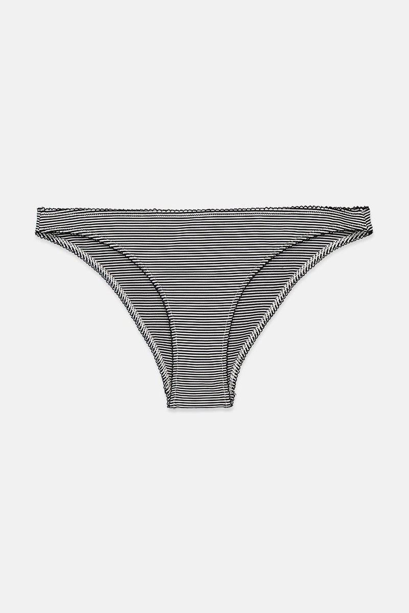 MANGO Women Pull,On Stripe Bikini Bottom, Black and White - Image 1