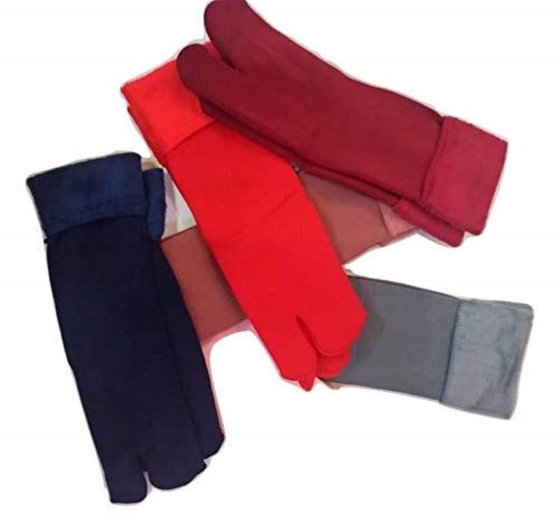 INFISPACE® Boys & Girls Age-wise Warm Winter Thick Fleece Fur Socks with Thumb (Pack of 4 Pair) (9-12 Year) - Image 2