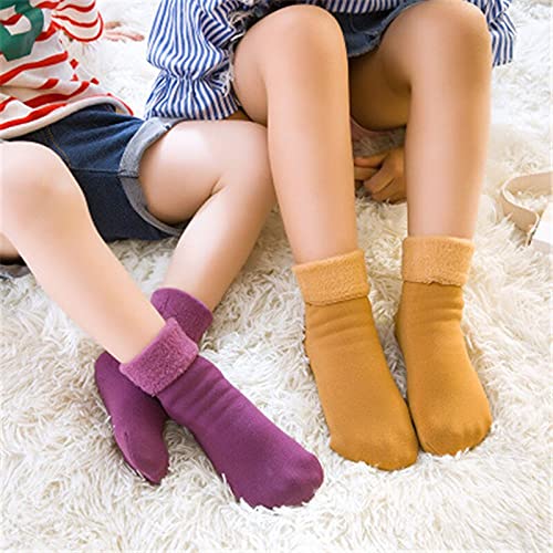 INFISPACE® Boys & Girls Age-wise Warm Winter Thick Fleece Fur Socks with Thumb (Pack of 4 Pair) (9-12 Year) - Image 5