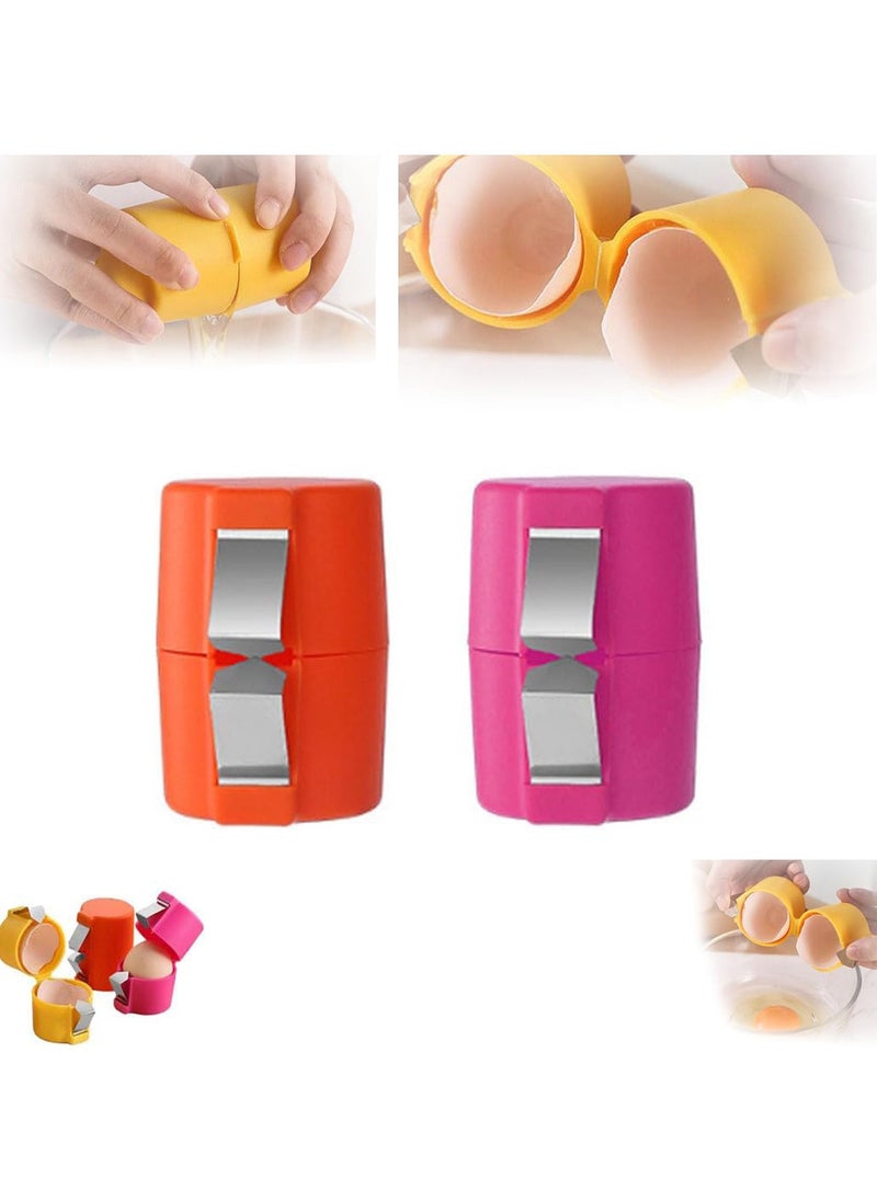 Generic Egg Shell Opener, Egg Cracker Tool for Raw Eggs, Handheld Eggshell Opener, Egg Shell Opener Topper Cutter, Egg Cutter Topper, Portable Egg Opener, Egg Cracker Separator Tool, Egg Breaker Tool (2PCS)  - Image 1