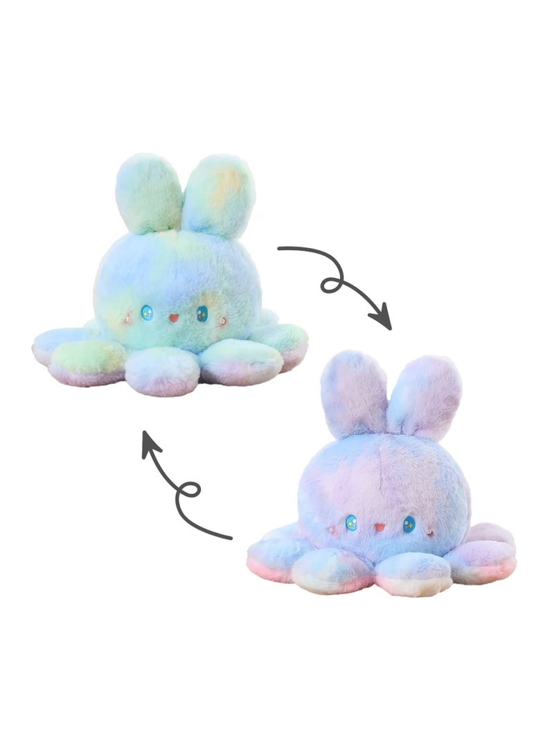 SYOSI New Reversible Octopus Bunny Plushie,  Tie-Dye Stuffed Animal Pillow, Easy to Clean, Machine Washable,  Soft Plush for Girls and Boys, Gifts for Kids (7.87in/20CM) - Image 1