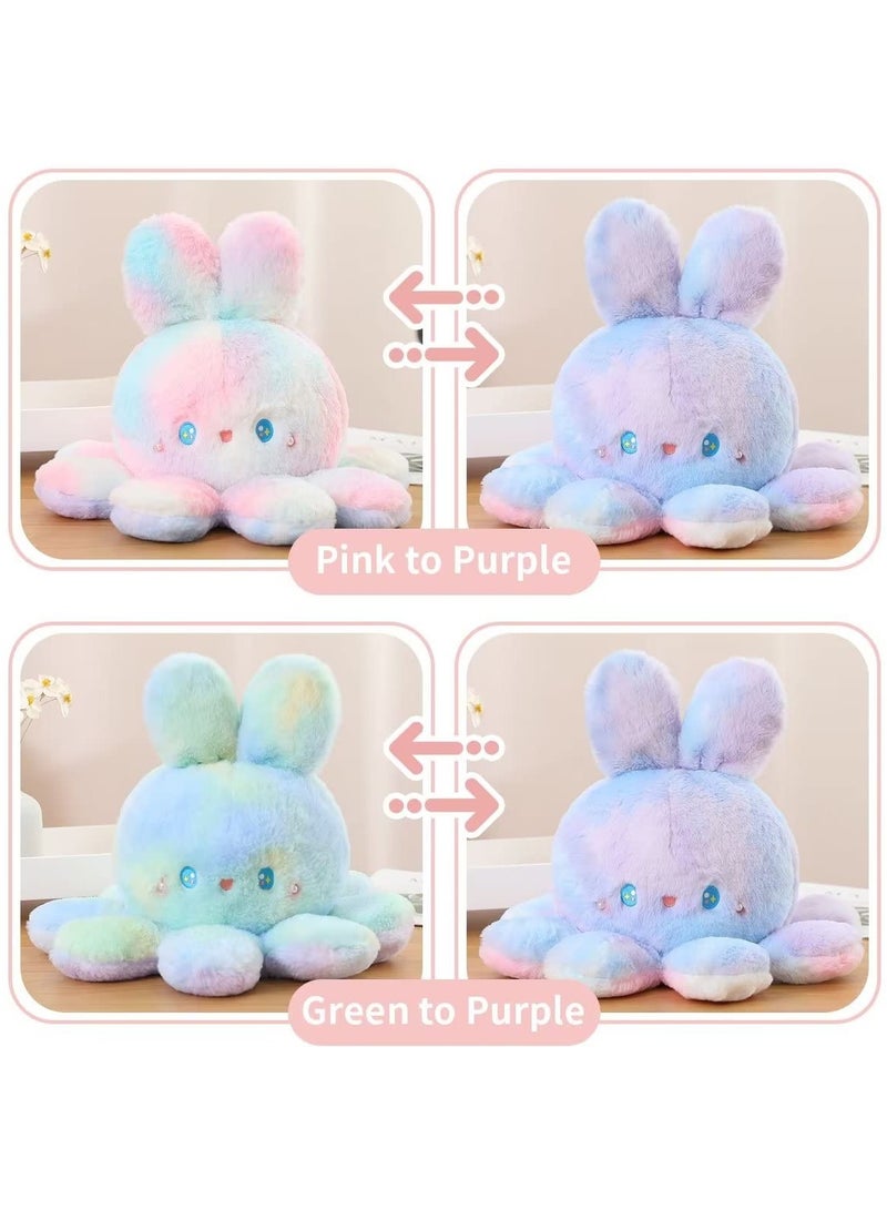 SYOSI New Reversible Octopus Bunny Plushie,  Tie-Dye Stuffed Animal Pillow, Easy to Clean, Machine Washable,  Soft Plush for Girls and Boys, Gifts for Kids (7.87in/20CM) - Image 2
