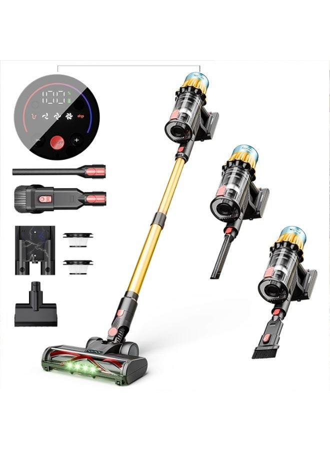 Novitson Cordless Vacuum Cleaner | 60 Minutes Battery Life | 650W Motor, 40Kpa Suction Power | Rechargeable Battery | LED Touch Display | Tangle‑Free Motorized Cleaner Head | HEPA Filter | Cyclone Technology | NVC‑4840G