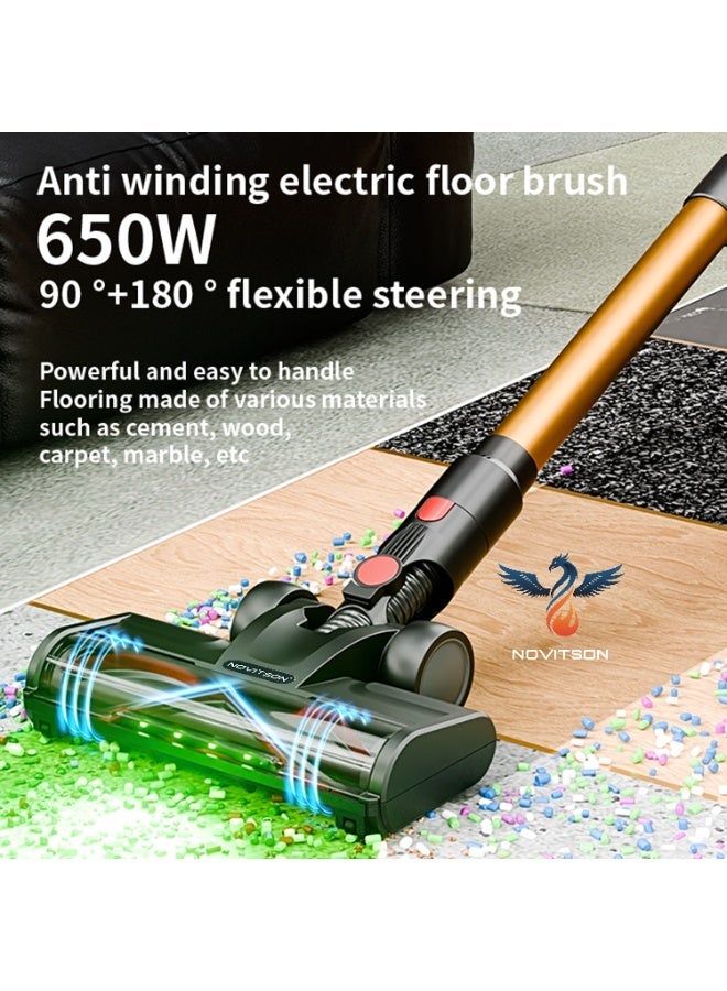 Novitson Cordless Vacuum Cleaner | 60 Minutes Battery Life | 650W Motor, 40Kpa Suction Power | Rechargeable Battery | LED Touch Display | Tangle‑Free Motorized Cleaner Head | HEPA Filter | Cyclone Technology | NVC‑4840G - Image 3