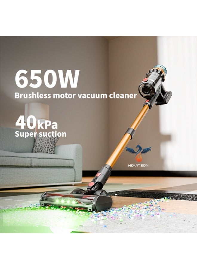 Novitson Cordless Vacuum Cleaner | 60 Minutes Battery Life | 650W Motor, 40Kpa Suction Power | Rechargeable Battery | LED Touch Display | Tangle‑Free Motorized Cleaner Head | HEPA Filter | Cyclone Technology | NVC‑4840G - Image 2