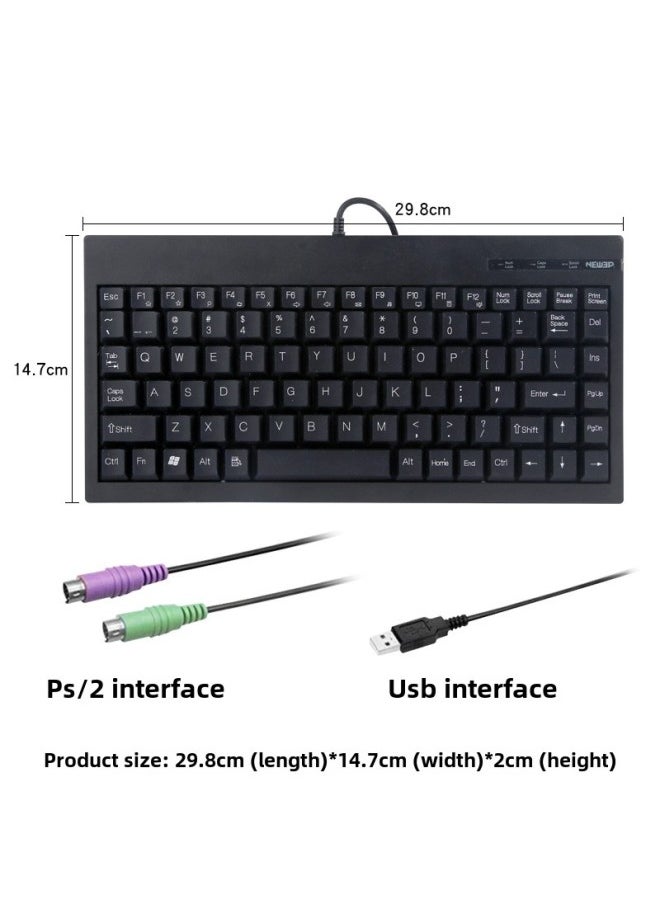 Generic - Industrial Cabinet Keypad Industrial Cnc Machine Tool PS2 Round Port Usb Equipment Special Anti-interference Anti-static Ultra-thin-Color:C-59BUSB Keyboard Black - Image 1