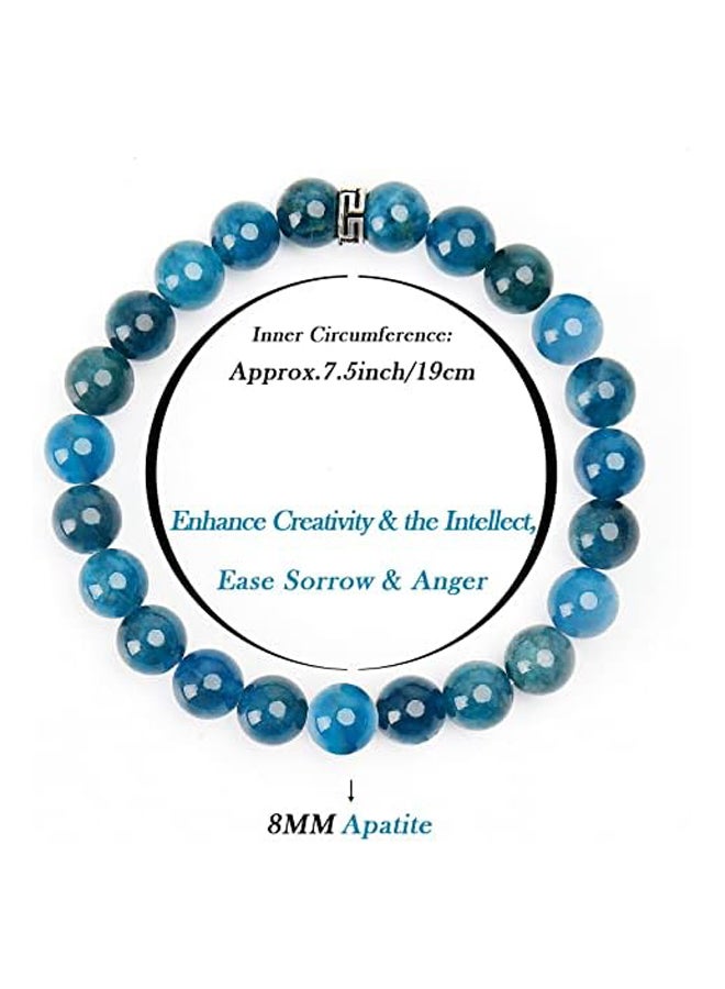 BONNY BOXX Men and Women Natural Healing Gemstone Bracelet, 8mm, Apatite - Image 2