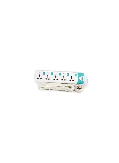 Terminator 5 Way 3 Meter Power Extension Socket with Individual Power Switches and Safety Shutters TPB515
