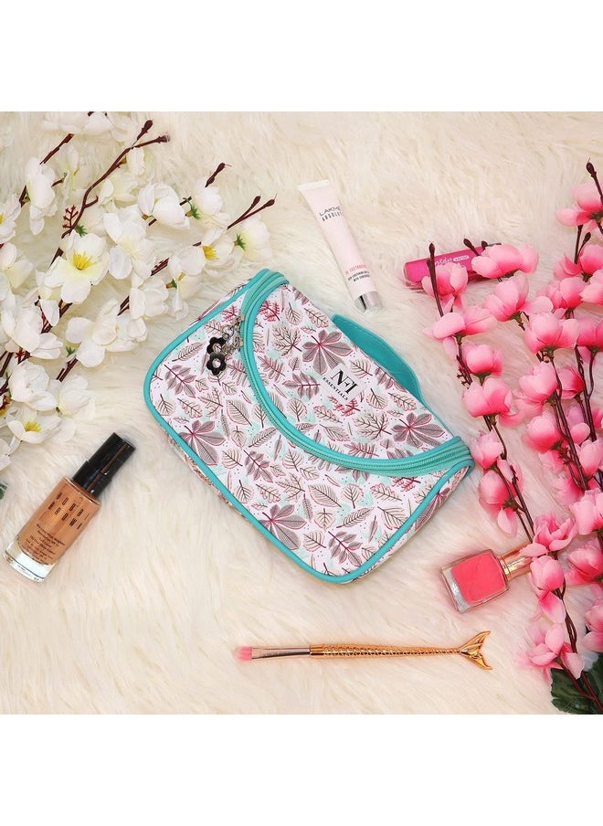 NFI essentials NFI essentials Floral Print Cosmetics Pouch Makeup Pouch Vanity Case Jewellery Pouch Stationery Pencil Case Travel Organiser Travel Pouch Bridal Gift (Y45), Multicolor  - Image 5
