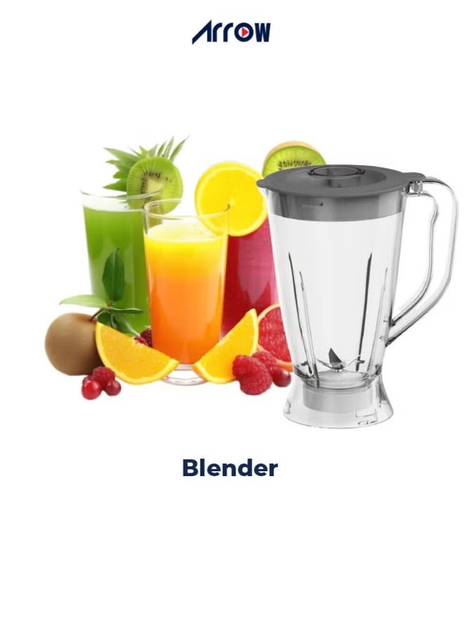 Arrow 8 in 1 Food Processor - 2.4 Liter, 800 Watt - Blender, Mincer - Grater - Slicer - Dough Maker - Black & Grey - Multi-purpose kitchen tool for chopping, cutting and kneading - RO-07FPD - Image 4