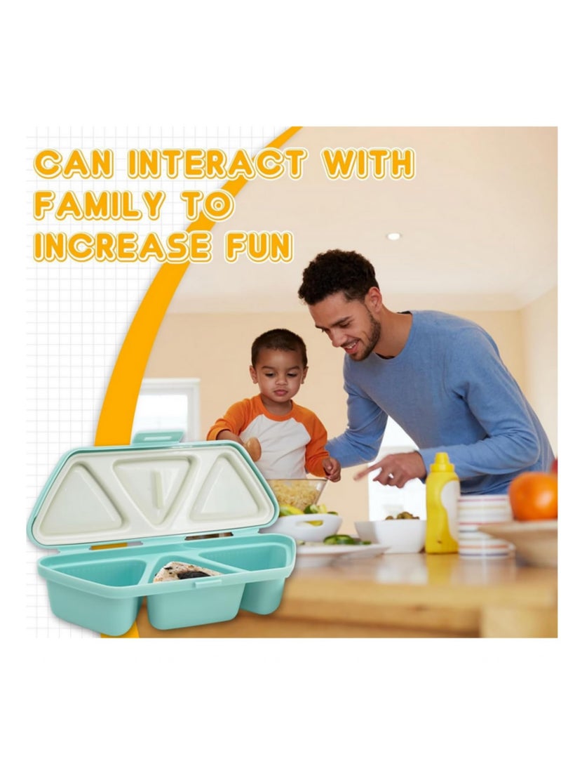6 in 1 Rice Ball Mold Set Triangle Sushi Maker 6 at Once Cavity Press Foldable Design Non Stick Bottom for Picnic Daily Storing Sushi Making - Image 5