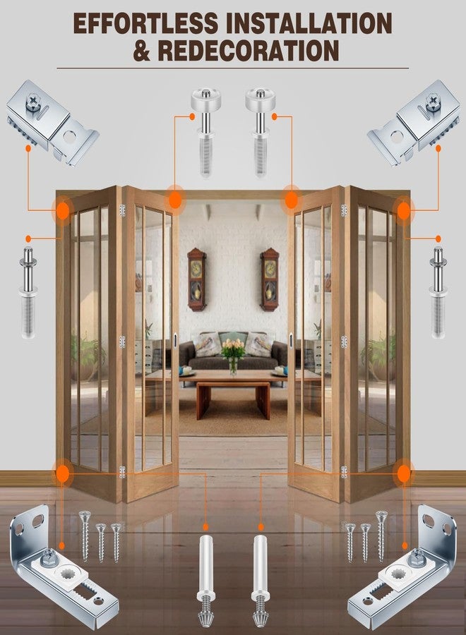 POSTANTIN Bifold Closet Door Hardware Kit with Top/Bottom Bracket, Guide Wheel & Pivot Folding Door Hardware Replacement, Bifold Door for 7/8" to 1" Bifold Door Track(2 Pack) - Image 3