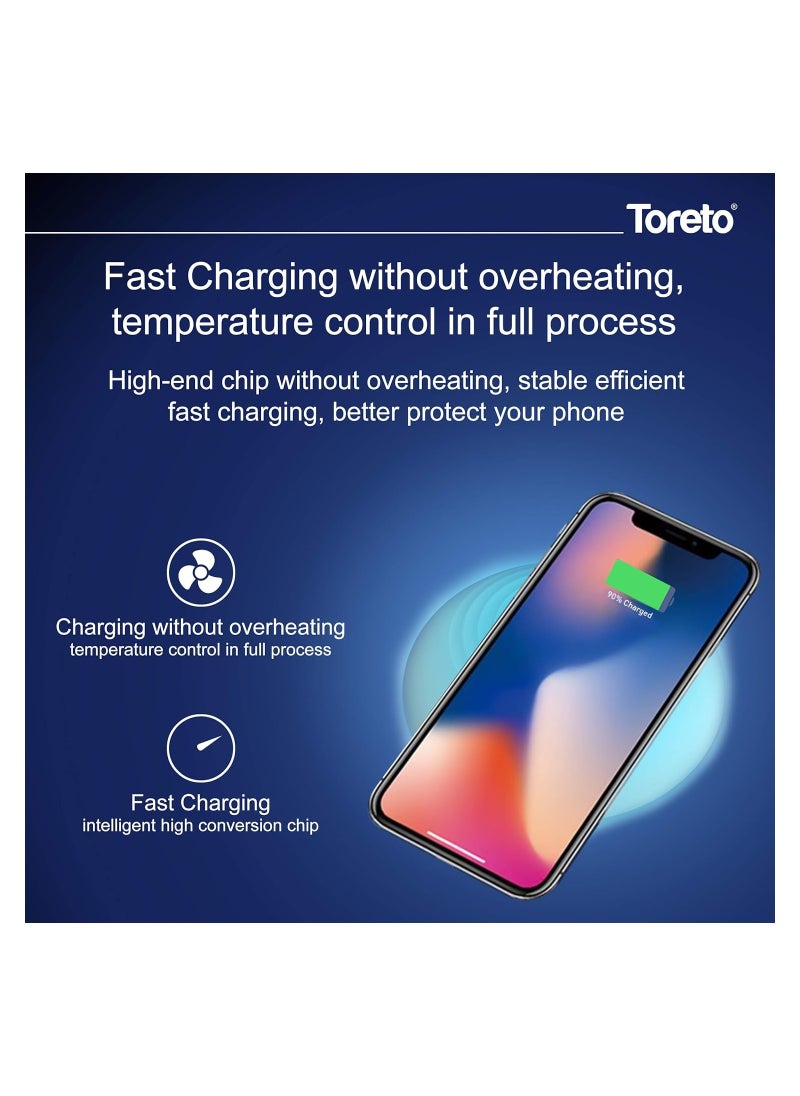Toreto Toreto Magik-506, Qi-Certified Fast Wireless Charger, Charging Pad Compatible with iPhone/Samsung/LG/Android Mobile Phones (White)  - Image 5