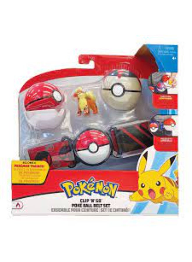 Pokemon Clip N Go Belt Set - Perfectly Paired With Pokemon Pokeball & 5 & 8-Cm Fighting Figure PKW3647 - Image 1