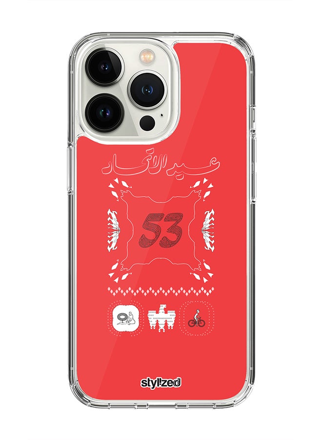 Stylizedd Classic Clear For iPhone 15 Pro, Hybrid Soft Case Flexible Edges Anti Drop TPU PC Gel Thin Transparent Cover [ Designed for iPhone 15 Pro ]- Red