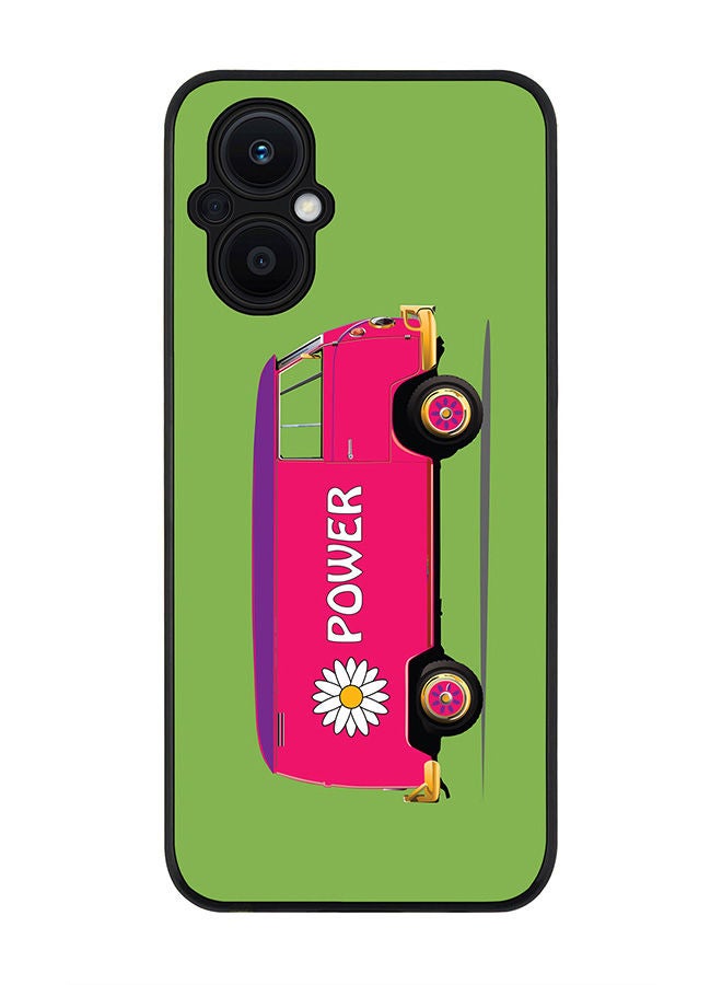 Stylizedd Rugged Black edge case for Oppo Reno7 Z  Slim fit Soft Case Flexible Rubber Edges Anti Drop TPU Gel Thin Cover - Flower Power - Image 1