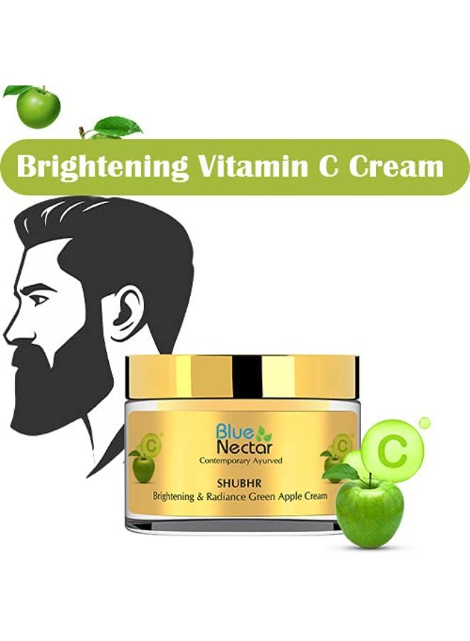 Blue Nectar كريم وجه طبيعي بفيتامين C للرجال مع تفاح أخضر | مرطب وجه أيورفيدي لبشرة متألقة - Image 3