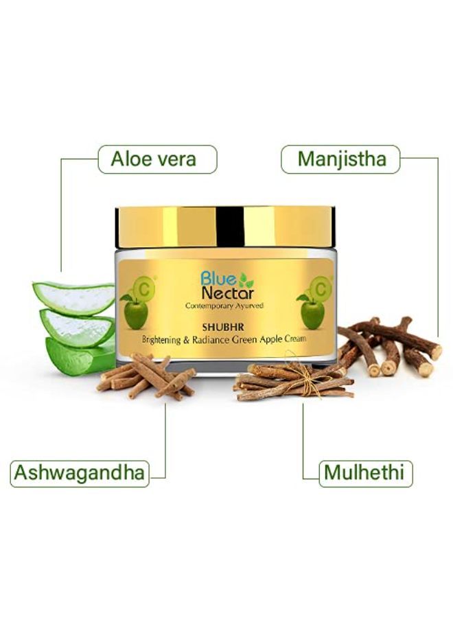 Blue Nectar كريم وجه طبيعي بفيتامين C للرجال مع تفاح أخضر | مرطب وجه أيورفيدي لبشرة متألقة - Image 5