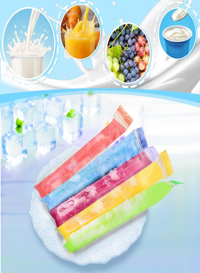Rainflow 100PCS RAINFLOW Disposable Popsicles Molds Bags - Freezer Ice Pop Bags Sealable For Homemade Fruit Juice Yogurt Fruit Smoothies Healthy Snacks 11x1.9",4.9fl oz - Image 5