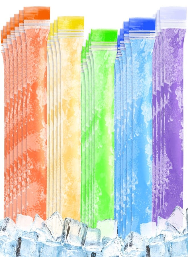 Rainflow 100PCS RAINFLOW Disposable Popsicles Molds Bags - Freezer Ice Pop Bags Sealable For Homemade Fruit Juice Yogurt Fruit Smoothies Healthy Snacks 11x1.9",4.9fl oz - Image 1
