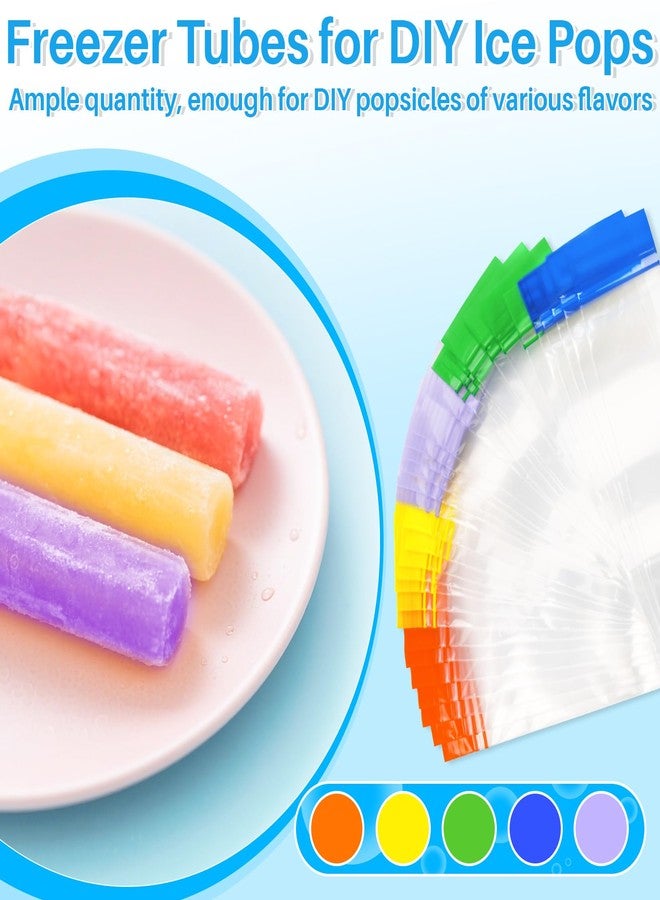 Rainflow 100PCS RAINFLOW Disposable Popsicles Molds Bags - Freezer Ice Pop Bags Sealable For Homemade Fruit Juice Yogurt Fruit Smoothies Healthy Snacks 11x1.9",4.9fl oz - Image 4
