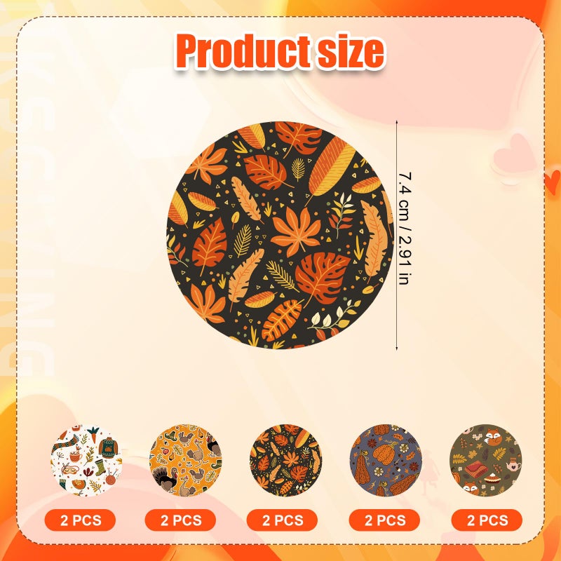 XIHIRCD 10pcs Sensor Covers for Libre 2/Libre 3, Non-Woven Fabric Sensor Patches Waterproof Breathable Thanksgiving Style Over Patches Accessories - Image 2