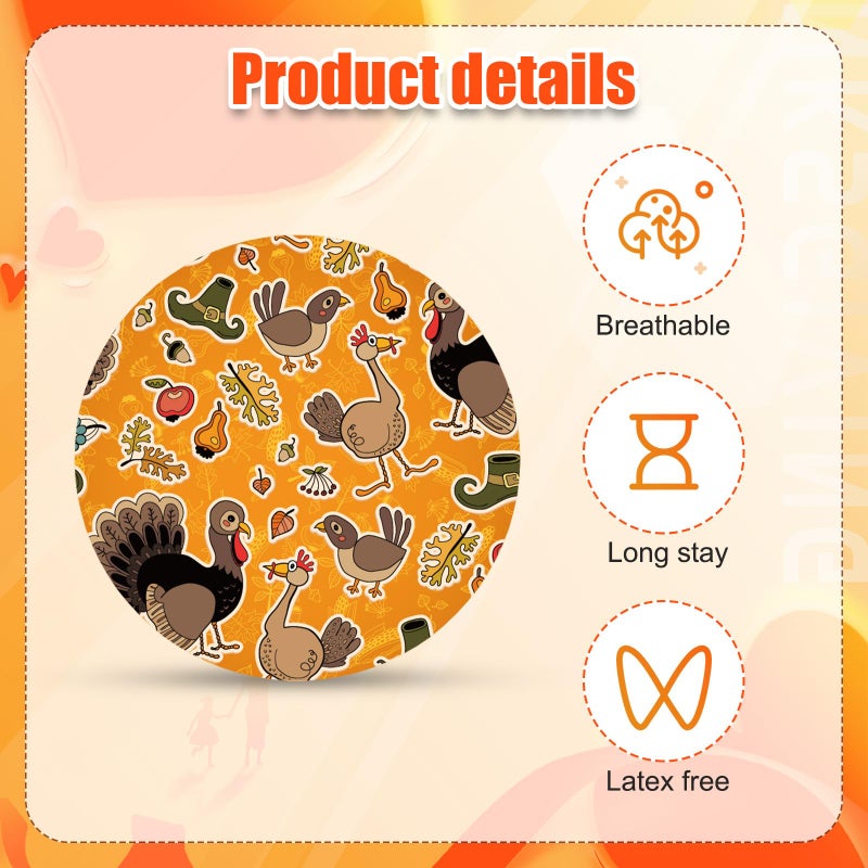 XIHIRCD 10pcs Sensor Covers for Libre 2/Libre 3, Non-Woven Fabric Sensor Patches Waterproof Breathable Thanksgiving Style Over Patches Accessories - Image 4