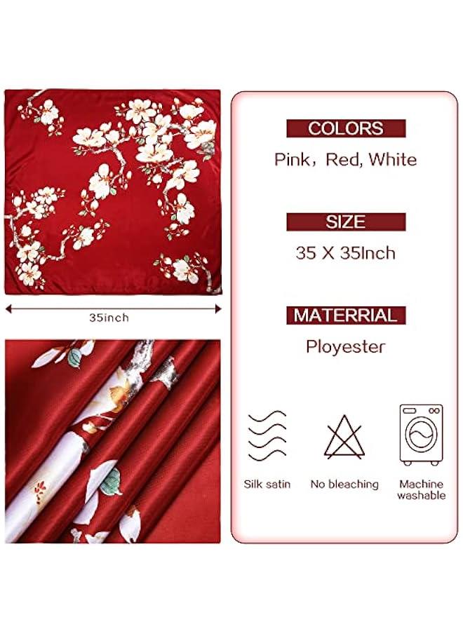 Arabest 3 Pcs Silk Scarf: Satin, Head, Hair, Neck Scarf & Silk Bandana for Women  - Image 3