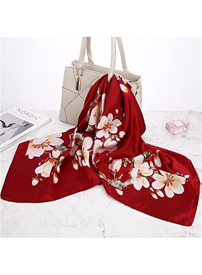 Arabest 3 Pcs Silk Scarf: Satin, Head, Hair, Neck Scarf & Silk Bandana for Women  - Image 5