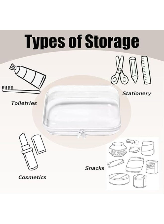 Clear Hard Plastic Zipper Case, Transparent Double Zippers Hard Pouch with 3pcs, Set of 3 Travel Makeup and Cosmetic Bag of Durable PVC, Portable Travel Organizer Bin for Toy Storage - Image 4