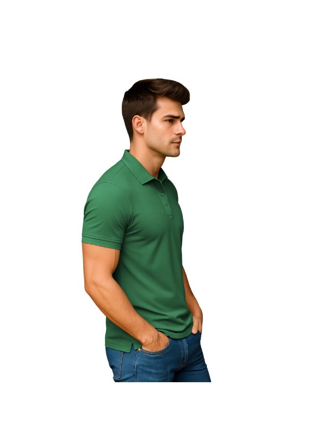 PRINTSHOP4ME Men's Regular-Fit Golf Polo T-shirt Pure Cotton Short Sleeve 220 GSM Basic Colors - Image 4