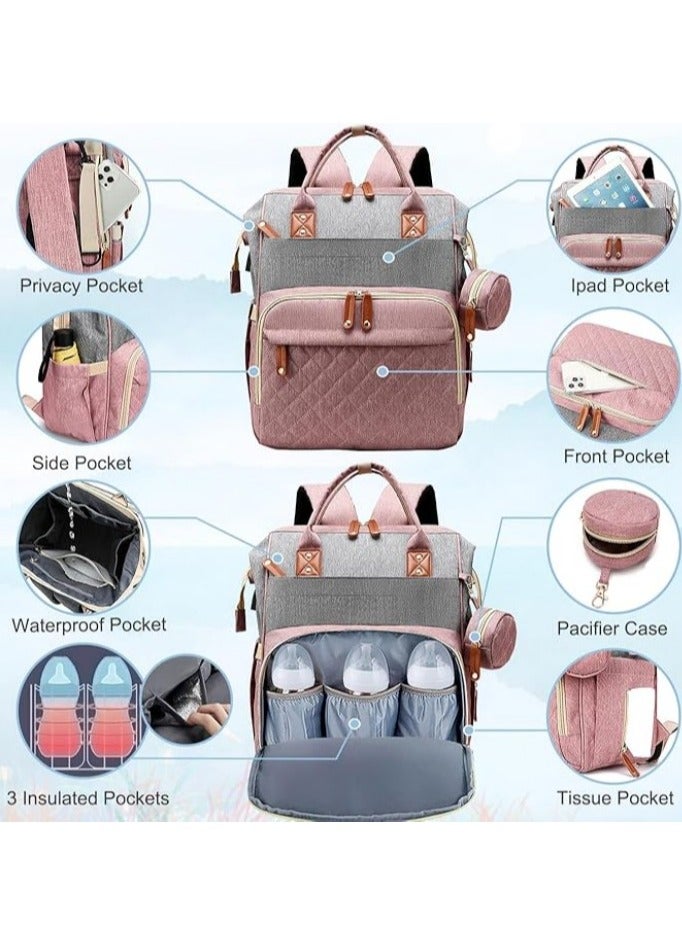 16 Pockets Diaper Bag Backpack Baby Bag, Baby Girl Boy Diaper Bag for Dad Mom - Image 3
