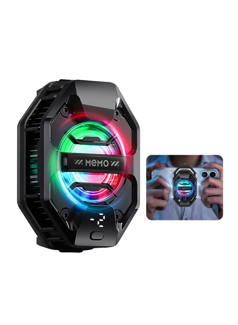 Memo Phone Cooler for Gaming, 27W iPhone Cooling Fan with RGB LED Semiconductor Heatsink Cooling Case Enfriador para Celular, for iPhone/Android Phone Gaming, Live Streaming, AI Smartphone Temperature - Image 1