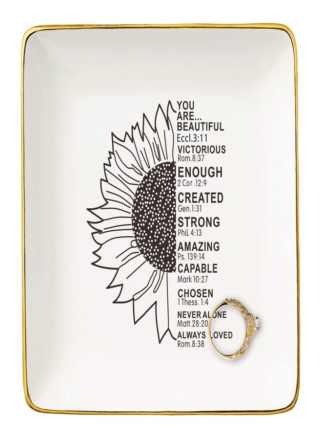 NZY Mother's Day,Birthday,Graduation,New Year Christmas Gift for Woman,Christian Scripture Religious Bible Verse Gifts,Affirmations Inspirational Reminder Present,Jewelry Tray Trinket Holder Ring Dish - Image 1