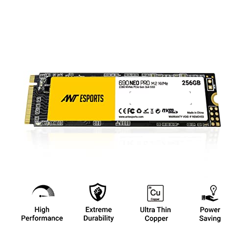 Ant Esports 690 Neo Pro M.2 NVME 256GB محرك أقراص الحالة الصلبة الداخلي/SSD مع محرك NMVE PCIe Gen3x4 يدعم معيار PCI Express 3.1، سرعات تصل إلى قراءة/كتابة - 3100/1800 ميجابايت/ثانية متوافق مع الحاسوب الشخصي واللابتوب - Image 4