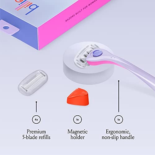 Billie Razors for Women Shave Kit – Women’s Razor + 4 x 5-Blade Razor Refills + Magnetic Holder – DreamPop - Image 3