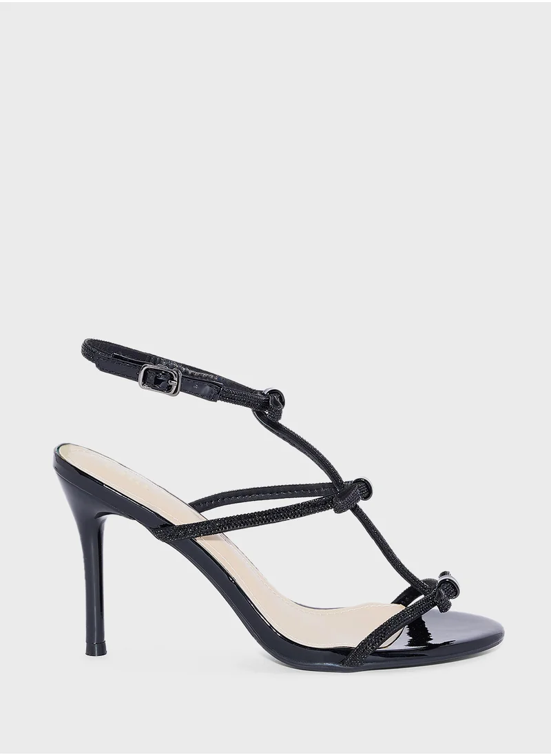 Ella Limited Edition Diamante Bow  Ankle Strap Heel Sandal