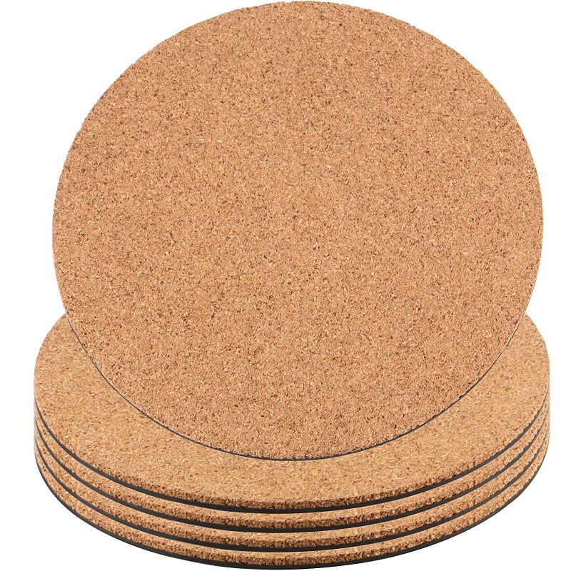 FUNSUEI 5 PCS 12 Inch Cork Plant Coasters Round Cork Plant Mat for Gardening Indoor Outdoor Pots Coaster DIY Craft Project