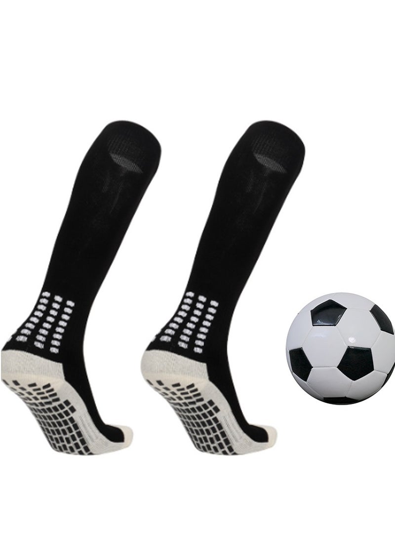 Generic Adult Men's Skid proof Soccer and Basketball Socks,Black - Image 1