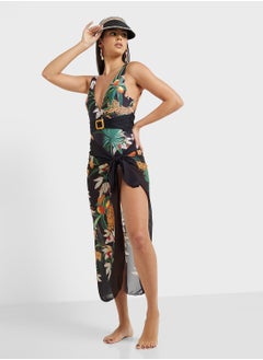 ELLA Tropical Print Swimsuit & Beach Sarong  - Image 1