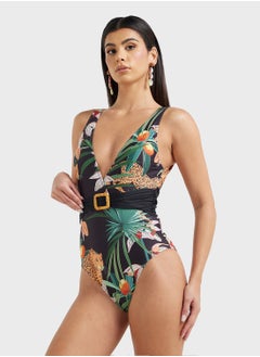 ELLA Tropical Print Swimsuit & Beach Sarong  - Image 3