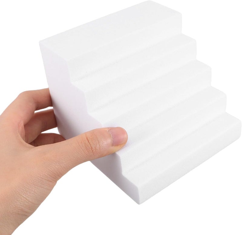 Uonlytech Foam Photo Props Set 4pcs Geometric Cylinders and Blocks for Product Photography Backdrop Posing Ornaments White Craft Supplies for Jewelry Makeup Cosmetics - Image 4