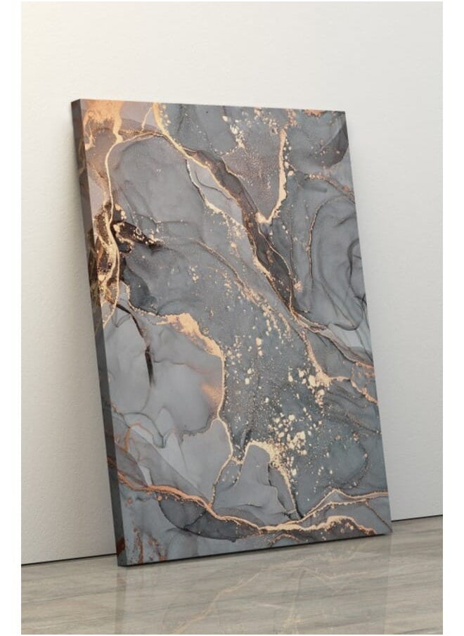 Home Gallery - Abstract Slate Grey Marble Canvas Wall Art - Image 1