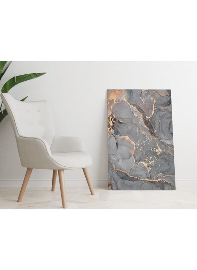 Home Gallery - Abstract Slate Grey Marble Canvas Wall Art - Image 1
