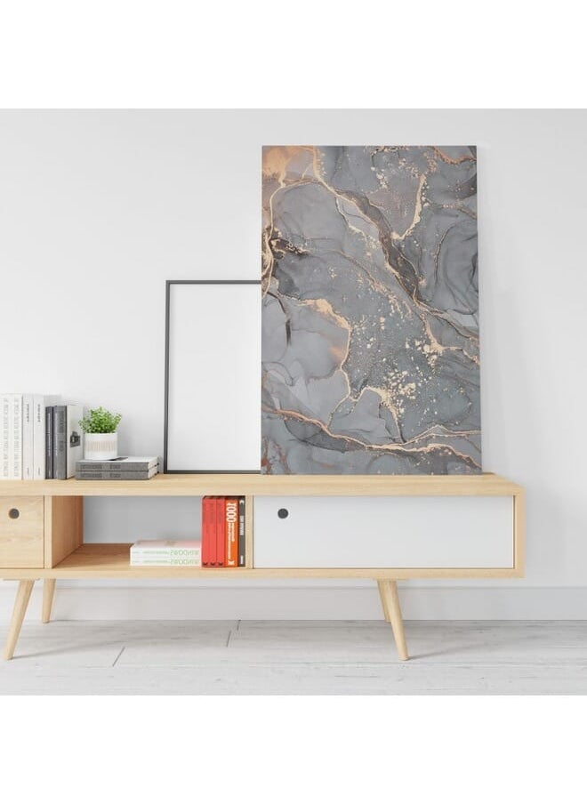 Home Gallery - Abstract Slate Grey Marble Canvas Wall Art - Image 1
