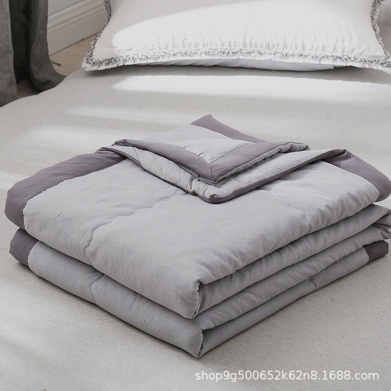 Washed Cotton Summer Quilt Skin-Friendly Summer Cool Quilt Air Conditioning Quilt Four-Season Quilt Summer Cool Quilt Quilt Can Be Machine Washed - Image 3