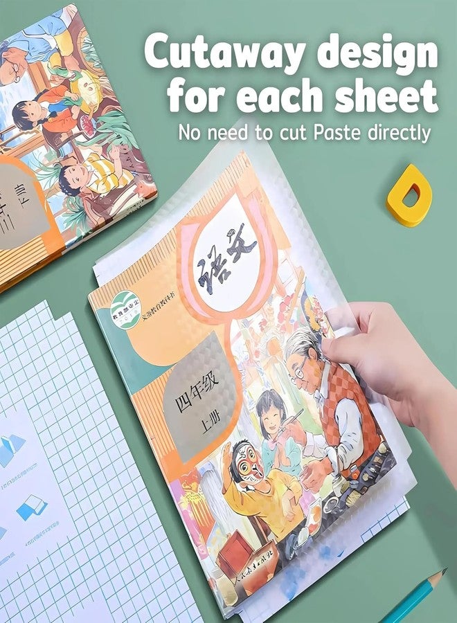 I K IMPEX [30 Pcs- 3 Different Sizes -10 Each] Book Biding Cover Transparent Paper Sticker Book Cover Film,Waterproof School Textbook Protective Case Cover, Self-Adhesive Book Cover Paper Sticker (30) - Image 3