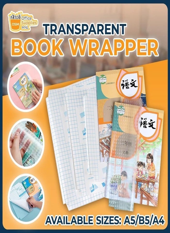 I K IMPEX [30 Pcs- 3 Different Sizes -10 Each] Book Biding Cover Transparent Paper Sticker Book Cover Film,Waterproof School Textbook Protective Case Cover, Self-Adhesive Book Cover Paper Sticker (30) - Image 2